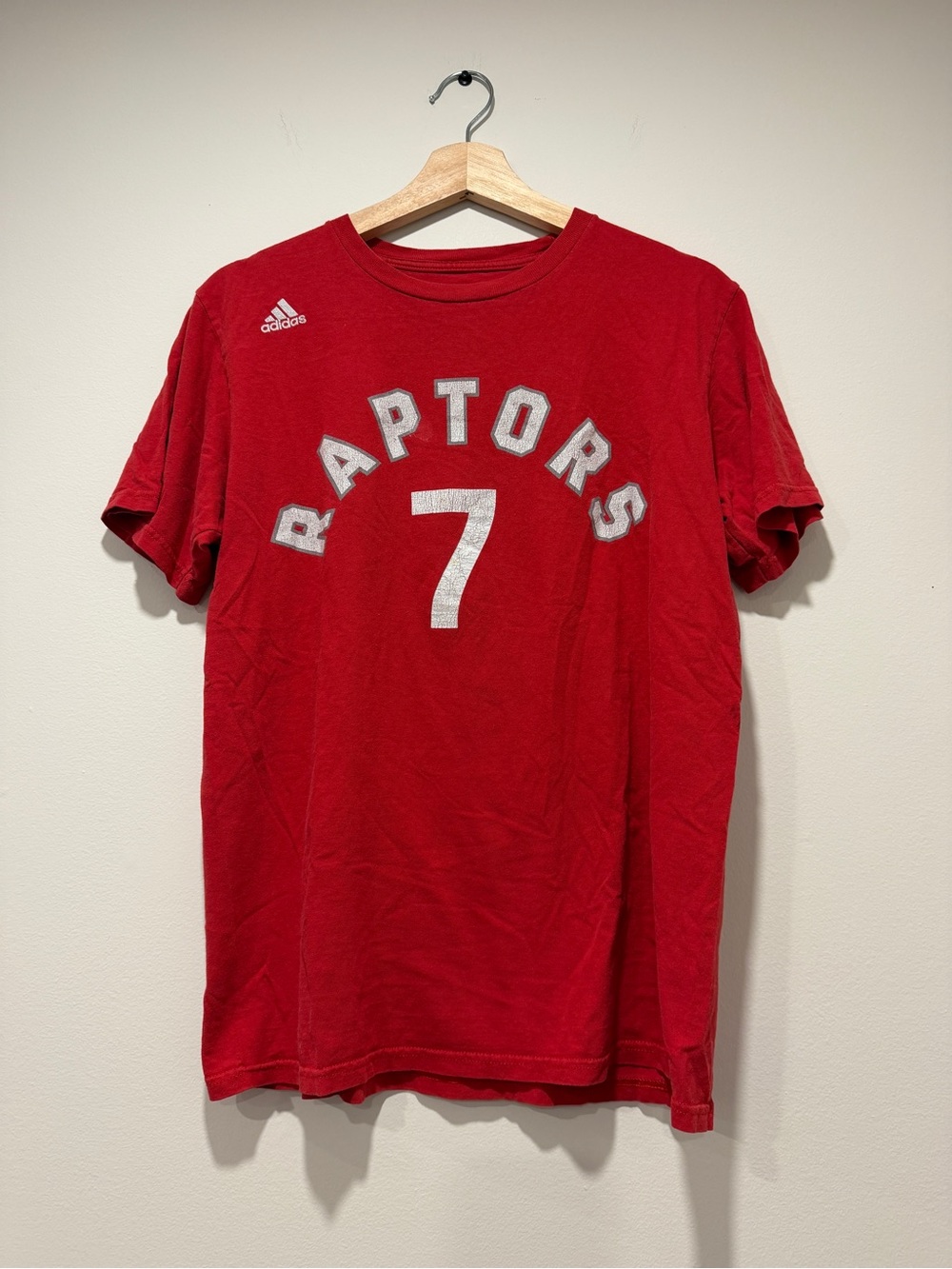 Adidas Men's Toronto Raptors Red Kyle Lowry warm up T-Shirt